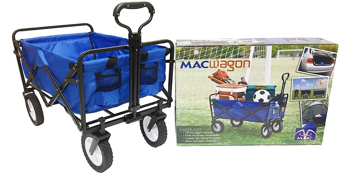 prime day price for mac sports collapsible folding outdoor utility wagon, blue